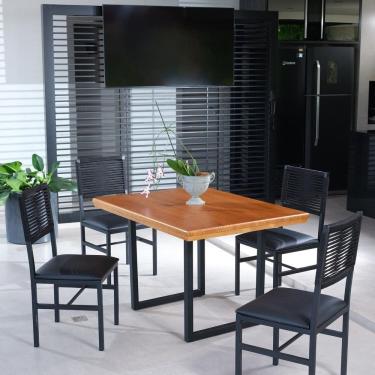 Imagem de Mesa Laís de 120cm com 4 Cadeiras Ibiza Preto