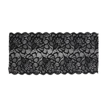 Imagem de Pssopp 23cm Faixa de renda Vintage Faixa de renda Bezel largura Ponta de nylon borda assada amplamente utilizado para acessórios de vestuário (preto)