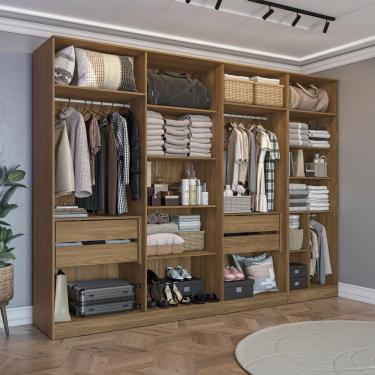 Imagem de Conjunto Closet Kappesberg Adapt Nogueira 2 Peças 308cm