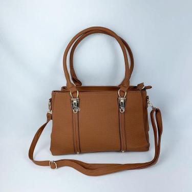 Imagem de Bolsa De Ombro Tote Tranversal Grande Com Alça De Mão marrom