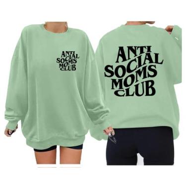 Imagem de Moletom LOTUCY com gola redonda Mama, tamanho grande, verde A