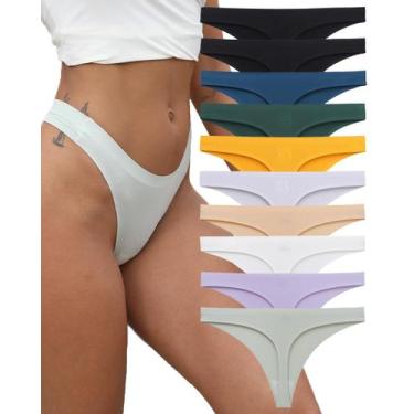 Imagem de Tangas SweetSnow para mulheres, sem costura, tamanho M, pacote com 10