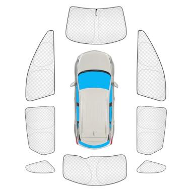 Imagem de KMF 8 peças de persianas espessas de janela completa para acessórios Cadillac XT5 2017-2025, capas de janela de carro para-sol para para-brisa lateral traseira, bloqueio UV e blackout privacidade para