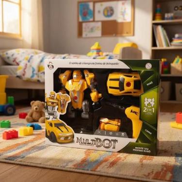 Imagem de Boneco Multibot Truck Transform 2em1 Robô E Caminhão Amarelo - Pica Pa