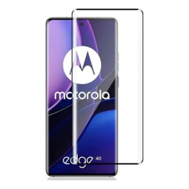 Imagem de [GL CASES] Pelicula Moto Edge 40 Anti Risco Película Motorola Edge 40 De Vidro Temperado CURVADA 3D 9H Proteção Com Cobertura Total Da Tela + Kit Limpeza Para Aplicação Livre De Bolhas