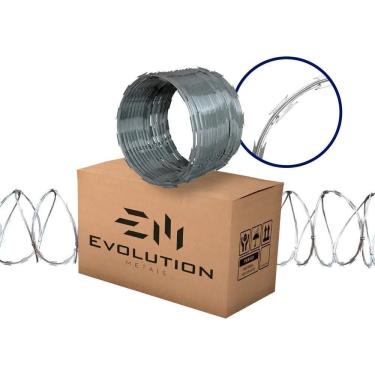 Imagem de 2X Rolo Cerca Concertina Dupla Clipada 30Cm 5Mts - Evolution