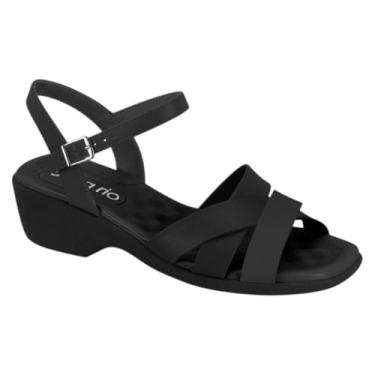 Imagem de Sandália Tiras Cruzadas com Fivela Beira Rio Anabela (Preto, BR, Adulto, Numérico, 37)