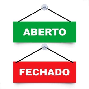 Imagem de 2X Placa Para Porta Aberto E Fechado Com Cordão E Ventosa 10
