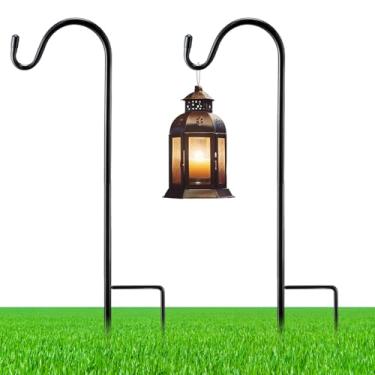 Imagem de Yetene Gancho de pastor ajustável para uso ao ar livre, metal resistente à ferrugem, ganchos de pastor para poste alimentador de pássaros, decoração de casamentos, cesta de plantas de jardim, luzes
