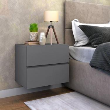 Imagem de kit de mesinha de cabeceira 45cm com gaveta para cama casal - Casa Det