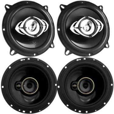 Imagem de Kit Som Automotivo Bluetooth Completo para Portas Dianteiras e Traseiras, Upgrade para Seu Auto Som(1 Par 5 Pol + 1 Par 6 Pol)