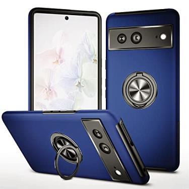 Imagem de SORAKA Capa para Google Pixel 7 com suporte de anel invisível e placa de metal para montagem magnética em carro Capa rígida para PC Capa Google Pixel 7 Capa resistente de nível militar