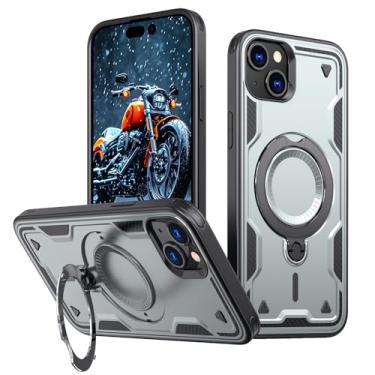 Imagem de SORAKA Capa para iPhone 15 Plus com suporte,compatível com MagSafe,Capa iPhone 15 Plus com chapa de ferro Capa resistente que absorve choques Proteção contra quedas de nível militar