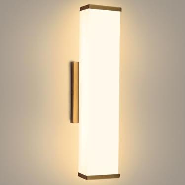 Imagem de Kalium Arandelas de parede modernas de 40,6 cm, luzes reguláveis para banheiro, iluminação interna de LED branco quente 3000K para banheiro, escadas, sala de estar, quarto. Com fio.