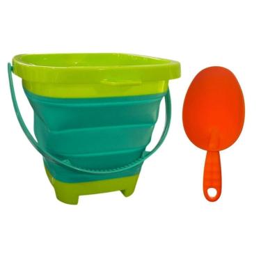 Imagem de Balde Kit Praia Verde Brinquedo Aqua Zoop Com Pazinha - Zoop