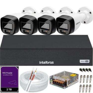 Imagem de Kit 4 Câmeras Segurança Intelbras VHD 3220b áudio Full Color 1080p Dvr
