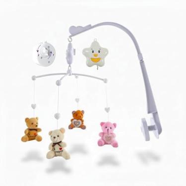 Imagem de Móbile Musical Pelúcia Ursinho – Gira e Toca Música, Fixação na Berço, Ideal Bebê desde 2 Meses – Decorativo e Calmante