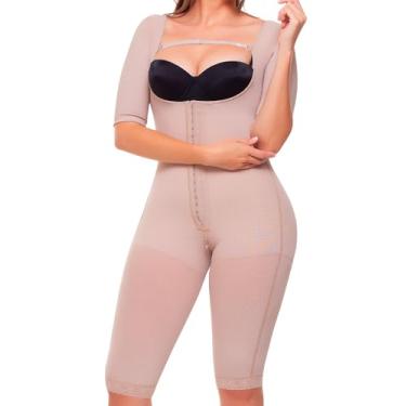 Imagem de Mangas modeladoras de faja colombiana, levanta bumbum, faja pós-cirurgia BBL e roupa de compressão após lipoaspiração para mulheres, Bege, X-Large