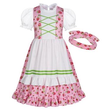 Imagem de WonderBabe Prairie Dress Girls Colonial Costume Short Sleeve Pioneer Dress Kids Halloween Dress Up Outfit size 3-4t
