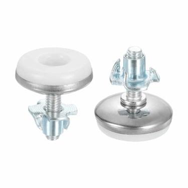 Imagem de DTGN M6 x 20 x 30 mm (DxLxOD) Pés niveladores deslizantes para móveis - Pacote com 8 - Bom para móveis - Niveladores de móveis com rosca ajustável - Prata