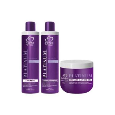 Imagem de Kit Matizante Platinum Profissional Force Cosméticos Matizador Capilar