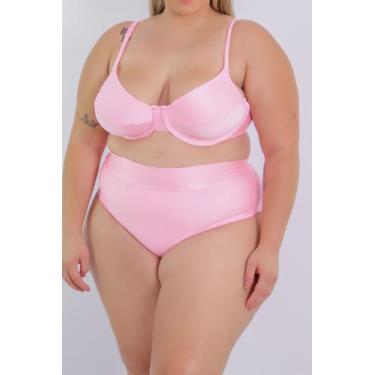 Imagem de Biquini plus size cintura alta hot paint meia taça premium - LALI BEAC