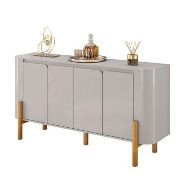 Imagem de Aparador Buffet Imbassai Sala 4 Portas Pés Madeira Maciça - Móveis Bec