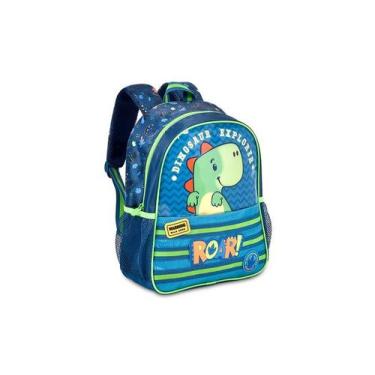Imagem de Mochila Escolar Creche Infantil Dinossauro Verde Clio Roar Dinossauro 