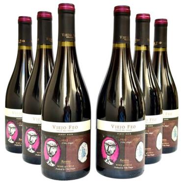 Imagem de Vinho Viejo Feo Reserva Pinot Noir  Kit Com 6 Garrafas  Oferta - VIÑA 
