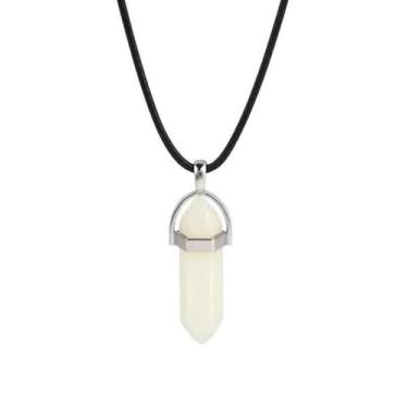 Imagem de Colar Pingente de Pedra Lua Luminoso Brilha no escuro Azul