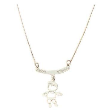 Imagem de Colar Prata 925 Canga Filhos Menino ou Menina 45cm