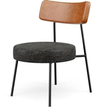 Imagem de Poltrona Decorativa Base Fixa Londres L02 material sintético Camel Lin