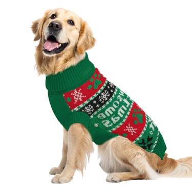 Imagem de Pawfun Suéter aconchegante e elástico com gola rolê para cães – Suéter de Natal para cães de malha macia e quente para meninos e meninas, roupa de clima frio para filhotes pequenos, médios e grandes
