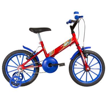 Imagem de Bicicleta de Passeio Reforçada Infantil Juvenil Ultra Kids Dragon Modelo "T" Aro 16 Vermelho/Azul