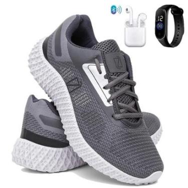 Imagem de Tênis Masculino de Corrida e Academia Super Leve e Confortável com Fone e Relógio-Masculino
