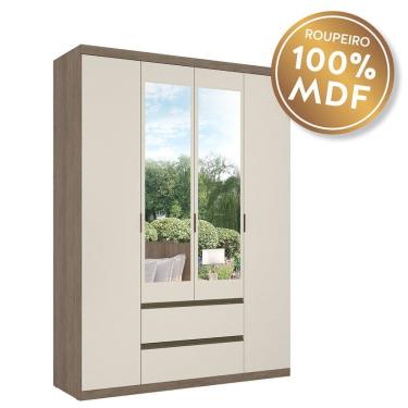 Imagem de Guarda-Roupa 4 Portas com Espelho Nobre 100 MDF THB