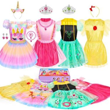 Imagem de Conjunto de vestidos Princess Teuevayl para meninas de 3 a 6 anos com 