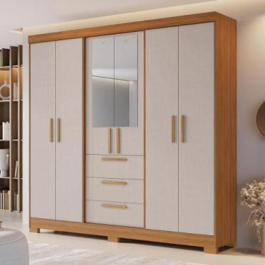 Imagem de Guarda Roupa Casal 6 Portas Com Espelho 100% MDF NT6030 Notável Móveis