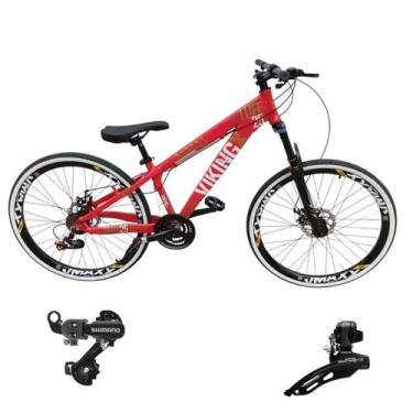 Imagem de Bicicleta Aro 26 Vikingx Aluminio Tuff 25 Mtb 24v Cambio Shimano Diant