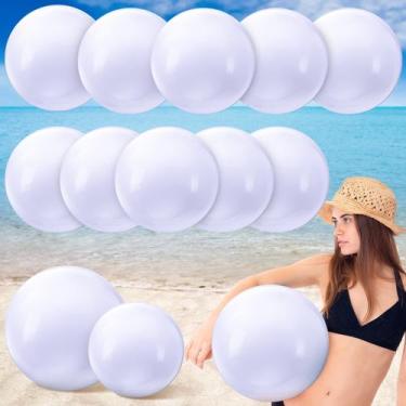 Imagem de Bola de praia Sinmoe branca inflável de 16 polegadas para festa na pis