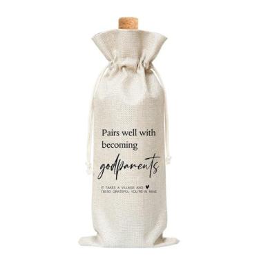 Imagem de Saco de vinho Tedea Godparents Proposal Presente para garrafa de vinho