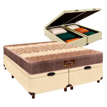 Imagem de Cama Box Bau Blindado Queen + Colchão D26 Ortophedic Sankonfort