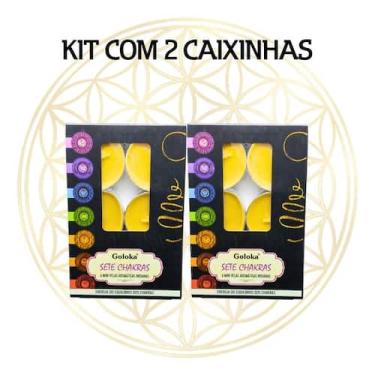 Imagem de KIT C/2 CX's Vela Aromática Para Rechaud Indiana Goloka, 7 CHAKRAS