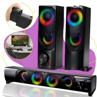 Imagem de Caixa De Som 2 Em 1 RGB SoundBar USB Gamer - Rick Imports