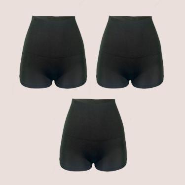 Imagem de Kit 3 Calcinha Boxer Sem Costura Zee Rucci Modeladora, Preto, GG