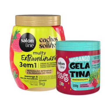 Imagem de Morango Salon Line Kit com Gelatina e Creme Multy, Rotina Capilar