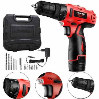 Imagem de Furadeira Parafusadeira de impacto 3/8" a bateria 12V com maleta e ace