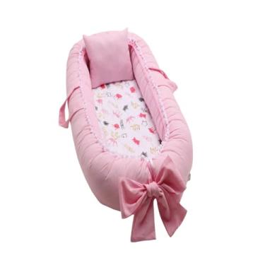 Imagem de Ninho Redutor de Berço Para Bebê com Travesseiro Menina Menino (Princess Rosa)