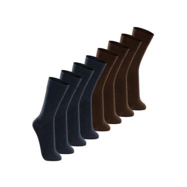 Imagem de Kit com 8 Pares de Meias Casual Lupo 1210-201 Colorido, Marrom, 45-48