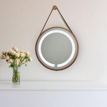 Imagem de Espelho Redondo Iluminado 40cm com Alça Touch 2 Leds com Alça Adnet Re
